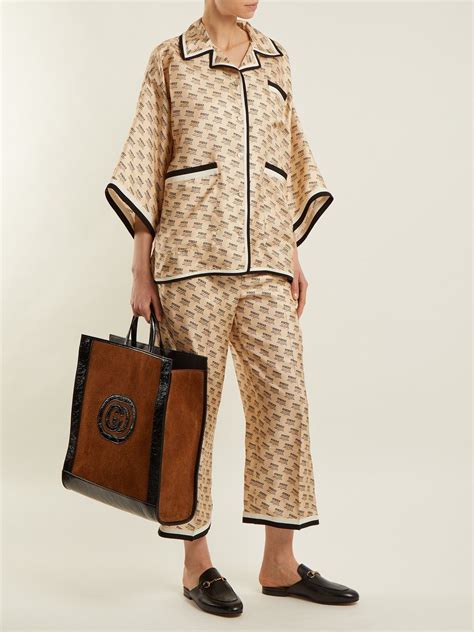 pyjamas gucci|gucci pajama set women's.